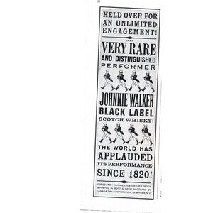 Black Label Scotch Whisky Advertisement 1960s Vintage Print Ad 9 inch Tall